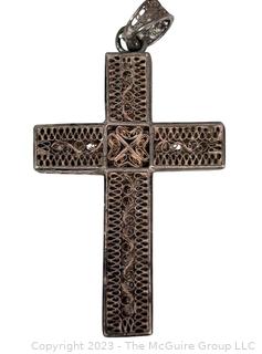 Antique Victorian Filigree Cross Pendant 