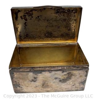 Sterling Silver Trinket or Jewelry Box with Engraved Initials.  274 grams of 800 silver. 