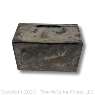 Sterling Silver Trinket or Jewelry Box with Engraved Initials.  274 grams of 800 silver. 