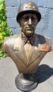 Large Cast Bronze Statue of Four Star General Signed by Artist Broge Kilrain, 2008.  41" tall x 24" wide. 