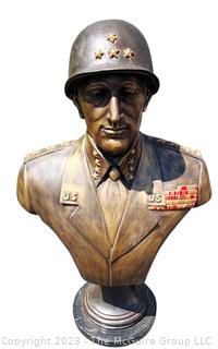 Large Cast Bronze Statue of Four Star General Signed by Artist Broge Kilrain, 2008.  41" tall x 24" wide. 