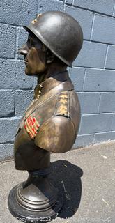 Large Cast Bronze Statue of Four Star General Signed by Artist Broge Kilrain, 2008.  41" tall x 24" wide. 