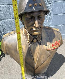 Large Cast Bronze Statue of Four Star General Signed by Artist Broge Kilrain, 2008.  41" tall x 24" wide. 