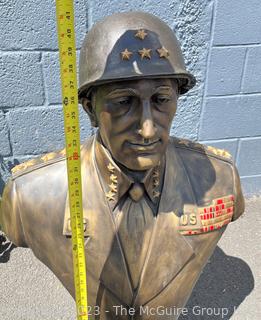 Large Cast Bronze Statue of Four Star General Signed by Artist Broge Kilrain, 2008.  41" tall x 24" wide. 