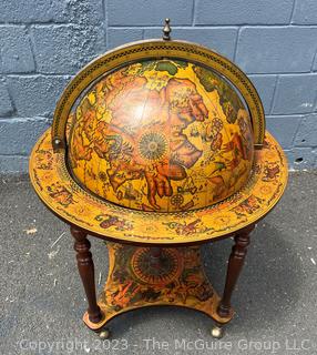 Sixteenth-Century Italian Replica Globe Bar Cart.  40" tall 40" diameter