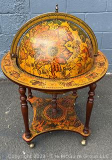 Sixteenth-Century Italian Replica Globe Bar Cart.  40" tall 40" diameter