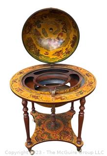 Sixteenth-Century Italian Replica Globe Bar Cart.  40" tall 40" diameter