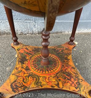 Sixteenth-Century Italian Replica Globe Bar Cart.  40" tall 40" diameter