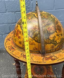 Sixteenth-Century Italian Replica Globe Bar Cart.  40" tall 40" diameter