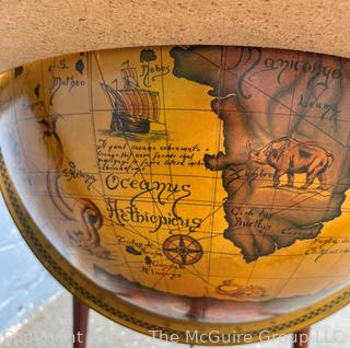 Sixteenth-Century Italian Replica Globe Bar Cart.  40" tall 40" diameter