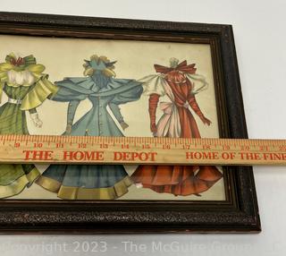 Framed Under Glass "Belle of the South" Paper Dolls, 1894, Raphael Tuck & Co. Designed by Marguerite McDonald.  13" x 20".