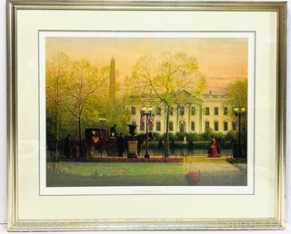 Framed Under Glass Art Print of 1600 Pennsylvania Ave Washington , DC  by G Harvey.  30" x 36".