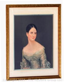 Framed Under Glass Print of Portrait of Miss Pearce by Thomas Sully (American, 1782-1872), 31" x ___