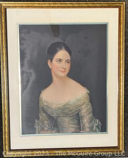 Framed Under Glass Print of Portrait of Miss Pearce by Thomas Sully (American, 1782-1872), 31" x ___