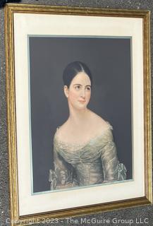 Framed Under Glass Print of Portrait of Miss Pearce by Thomas Sully (American, 1782-1872), 31" x ___