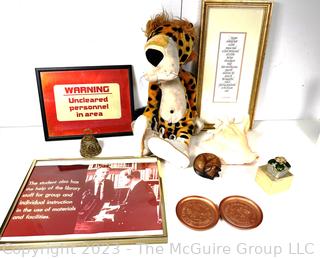 Group of Decorative Items Including Cheetos Doll