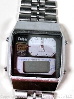 Pulsar (Seiko) Y651-5030 Analog & Digital Alarm Chronograph Watch 1981, Untested