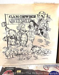 Three (3) Vintage Vinyl LP Records Including Prarie Home Companion, The Carpenters Made in America and Sealed 1980 Copy of Clam Chowder Stewed. 