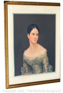 Framed Under Glass Print of Portrait of Miss Pearce by Thomas Sully (American, 1782-1872), 31" x ___