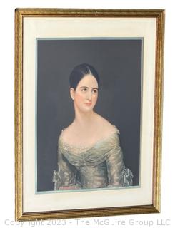 Framed Under Glass Print of Portrait of Miss Pearce by Thomas Sully (American, 1782-1872), 31" x ___