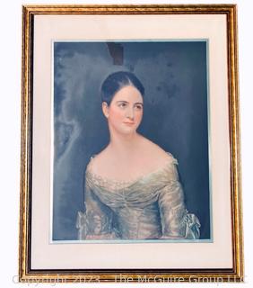 Framed Under Glass Print of Portrait of Miss Pearce by Thomas Sully (American, 1782-1872), 31" x ___