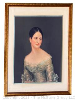 Framed Under Glass Print of Portrait of Miss Pearce by Thomas Sully (American, 1782-1872), 31" x ___