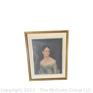 Framed Under Glass Print of Portrait of Miss Pearce by Thomas Sully (American, 1782-1872), 31" x ___