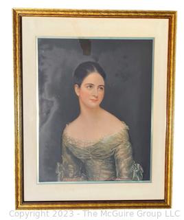 Framed Under Glass Print of Portrait of Miss Pearce by Thomas Sully (American, 1782-1872), 31" x ___