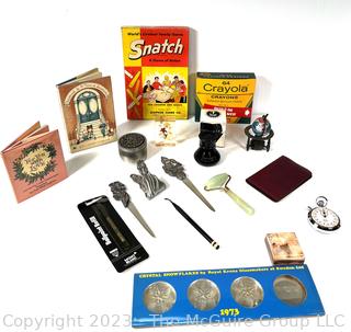 Group Including Pewter Desk Items, Mont Blanc Refill and Children's Books