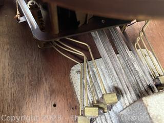 Vedette Wall Clock In Oak Case With 9 Beveled Glass Door, France.  Needs repair. 7" x 12" x 30"