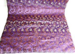 Purple Chinese Brocade Dragon Fabric Remnant.  27" x 53"