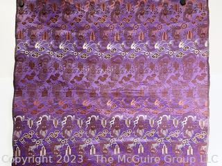 Purple Chinese Brocade Dragon Fabric Remnant.  27" x 53"