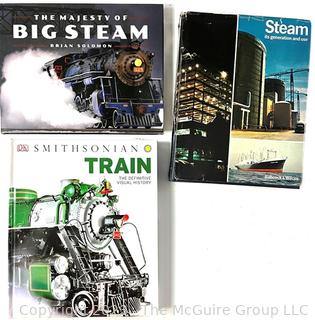 Three (3) Books on Steam Engines and Trains