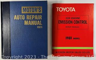 Two (2) Vintage Automobile Repair Manuals Including Toyota & Motor's