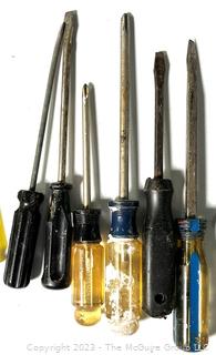 Group of Screwdrivers, Pliers et al