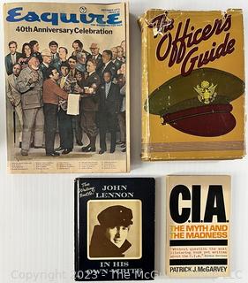 Four (4) Vintage Books Including Esquire, Officers Guide, CIA and John Lennon