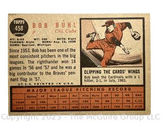 Sports Cards: Baseball: 1962 Topps #458 Bob Buhl