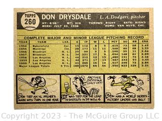 1961 Topps Baseball card #260: Don Drysdale