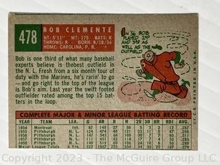 Sports Cards: Baseball: 1959 Topps #478 Roberto Bob Clemente