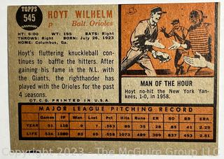 Sports Cards: Baseball: 1962 Topps #545 Hoyt Wilhelm