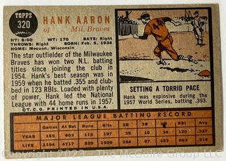 Sports Cards: Baseball: 1962 Topps Hank Aaron #320