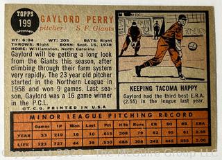 Sports Cards: Baseball: 1962 Topps #199 Gaylord Perry Rookie