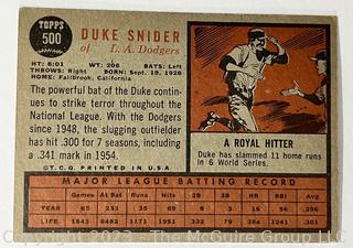 Sports Cards: Baseball: 1962 Topps #500 Duke Snider