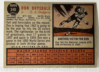 Sports Cards: Baseball: 1962 Topps #340 Don Drysdale