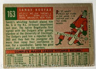 Sports Cards: Baseball: 1959 Topps #163 Sandy Koufax