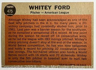 Sports Cards: Baseball: 1962 Topps #475 All-Star Whitey Ford