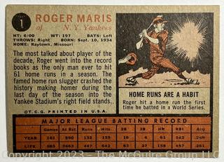 Sports Cards: Baseball: 1962 Topps #1 Roger Maris