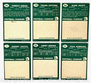 Sports Cards: Football: 6 Professional Football Player Cards Circa Early 1960's