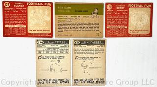 Sports Cards: Football: 5 Professional Football Player Cards Circa Early 1960's