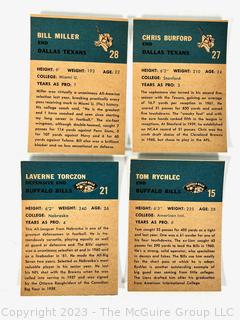 Sports Cards: Football: 18 Professional Football Player Cards Circa Early 1960's